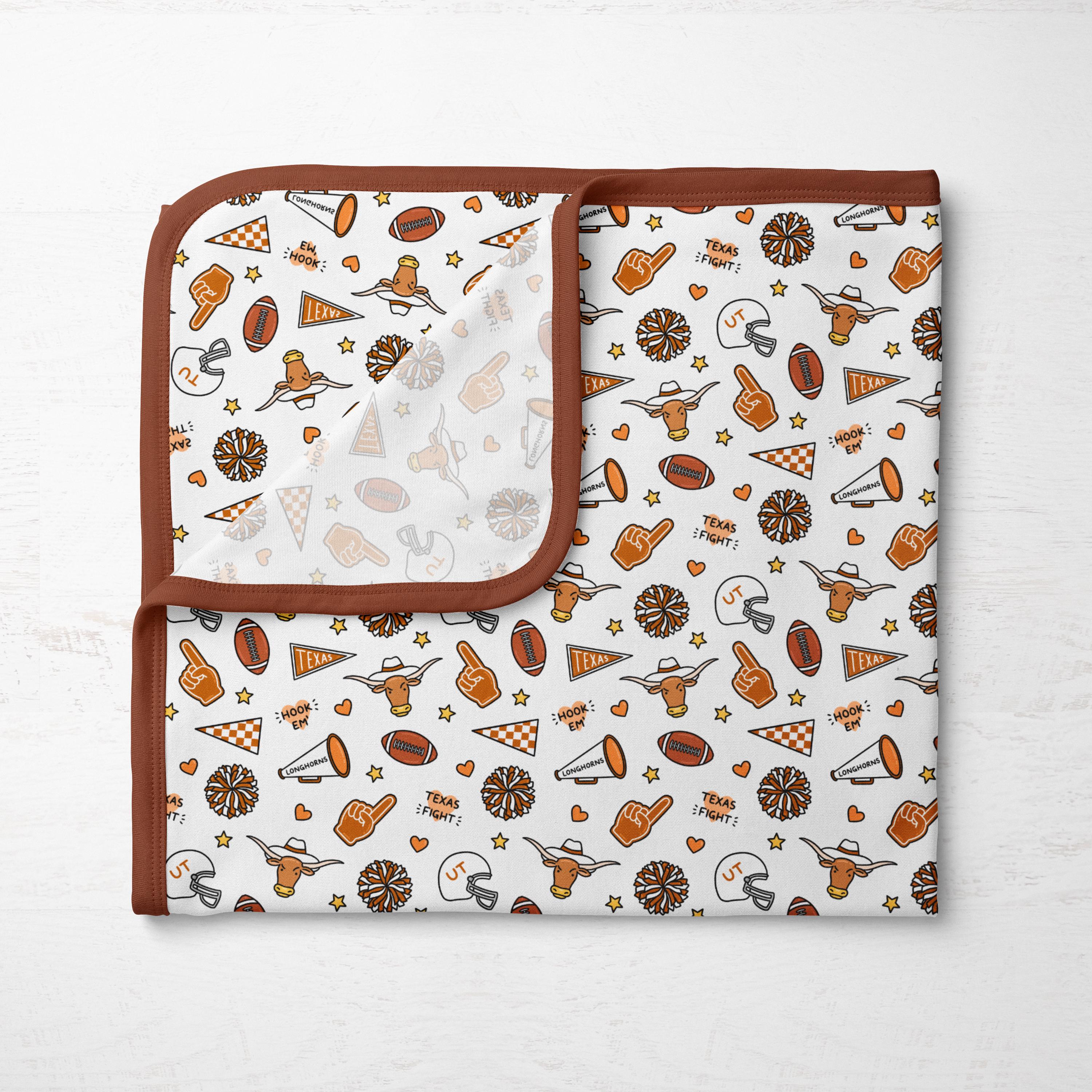 Texas Longhorns Baby Blanket: Soft Bamboo Fabric
