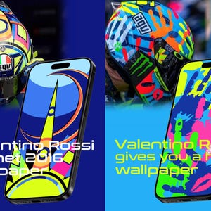 Valentino Rossi replica helmet wallpapers 4-in-1 Pack