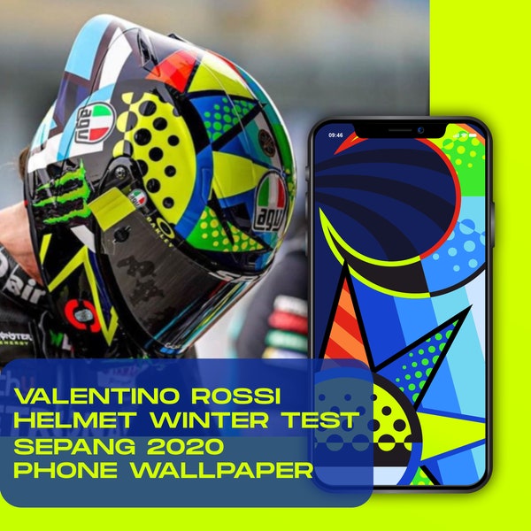 MotoGp Valentino Rossi phone wallpaper replica helmet