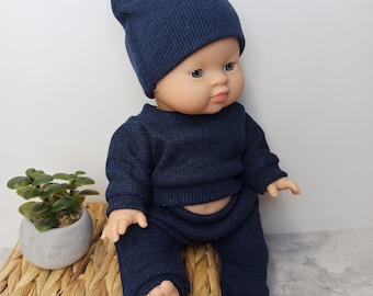 Baby Born doll outfit navy, cotton doll outfit, 34-43 cm doll set, 13-17 inch doll set, Baby Born doll clothes,  34cm, 38cm, 43cm