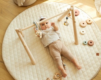 Tapis de jeu en cuir végétalien - Facile à nettoyer, durable - Déco chic pour chambre de bébé - Aire de jeux sûre pour les enfants - Décoration de salle de jeux - Cadeau idéal pour bébé - Imperméable