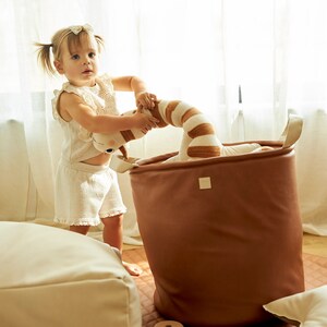 Premium Vegan Leather Toy Storage Bag Elegant, Durable Organizer for Nursery and Playroom Ideal for Children and Parent Gifts image 7