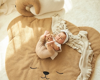 Teddy Bear Play Mat - Eco-Friendly Soft Recycled Polyester - Non-Toxic, Perfect for Nursery - Machine Washable