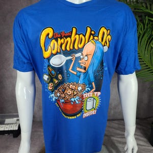 New BEAVIS CORNHOLIO beavis and butt-head  tshirt. Funny 90s comedy cereal shirt