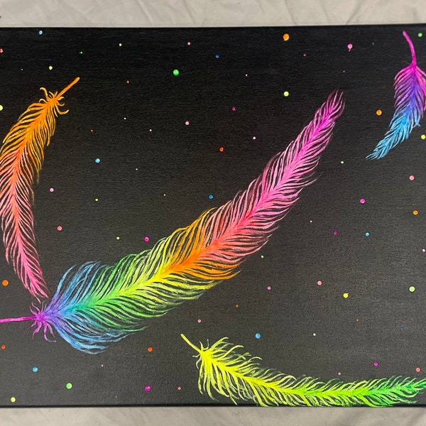 Feather Blacklight Painting
