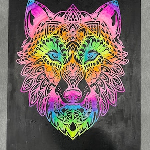Wolf Blacklight Painting