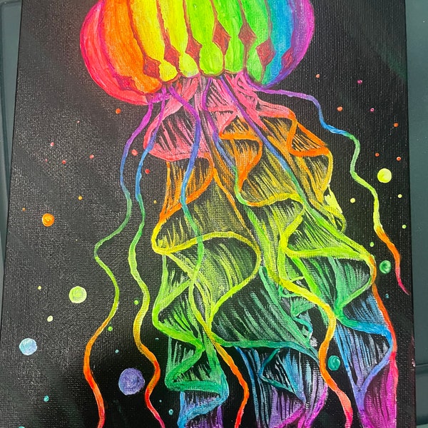 Jellyfish Blacklight Painting