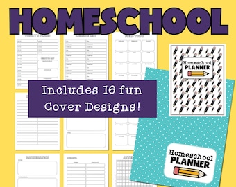 Homeschool Planner Printable Instant Download | Homeschool Year | Homeschool Planning Pages | Blank Lesson Planning Pages for Homeschool Mom
