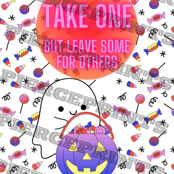 Halloween Printable take one candy sign