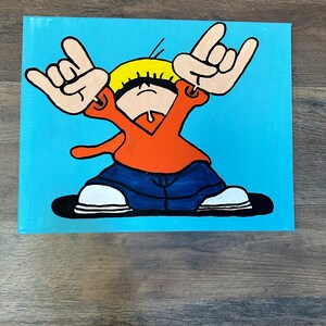 11” x 14” cartoon canvas painting