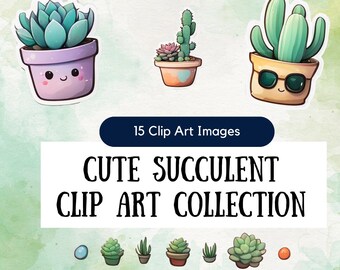 Cute Succulent Clip Art