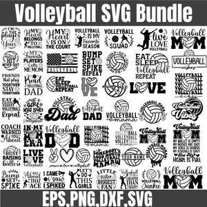 Volleyball Svg Bundle, Volleyball Clipart, Volleyball Silhouette, Volleyball Svg Design, Volleyball Player Svg, Sport Svg, Volleyball Png