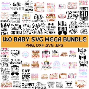 Paquete de Svg para bebé / Svg para recién nacido / Frase linda para bebé / Svg para baby shower / Cita para bebé Png / Paquete de bebé recién nacido / Bebé niño gracioso, bebé niño niña