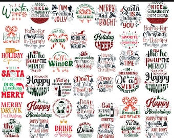 Christmas Wine Svg Png Bundle | Funny Christmas Svg | Christmas Commercial | Funny Wine Quotes | Wine Gift | Wine Glass Svg