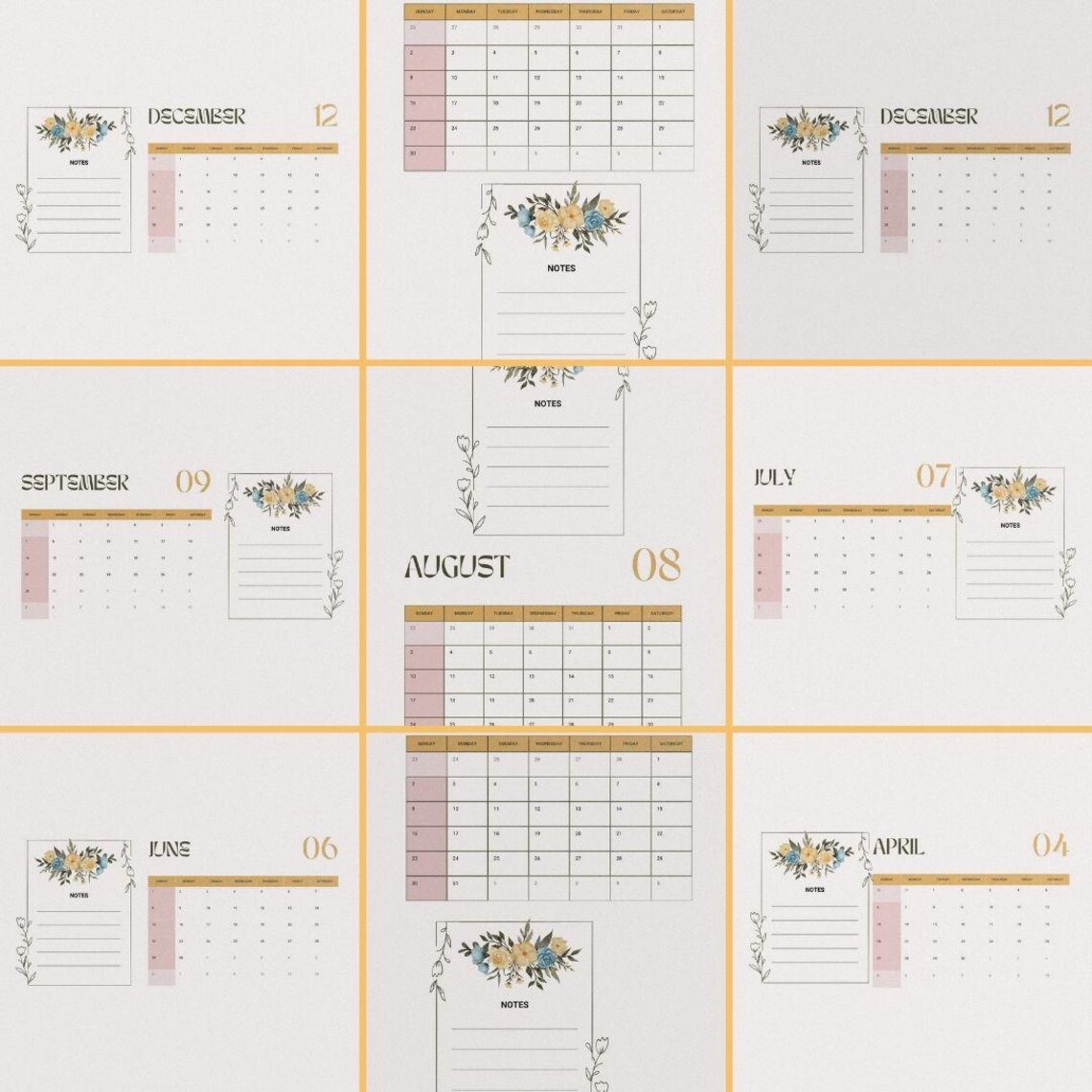2025 Calendar Printable | Editable 2025 Calendar Templates | Wall