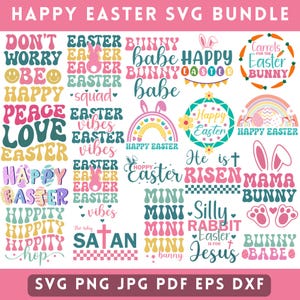 Easter Day Svg, Happy Easter 2025 Bundle, Hoppy Easter, Easter Shirt Png, Hunny Bunny, easter egg, Easter Sublimation Clipart Spring Easter