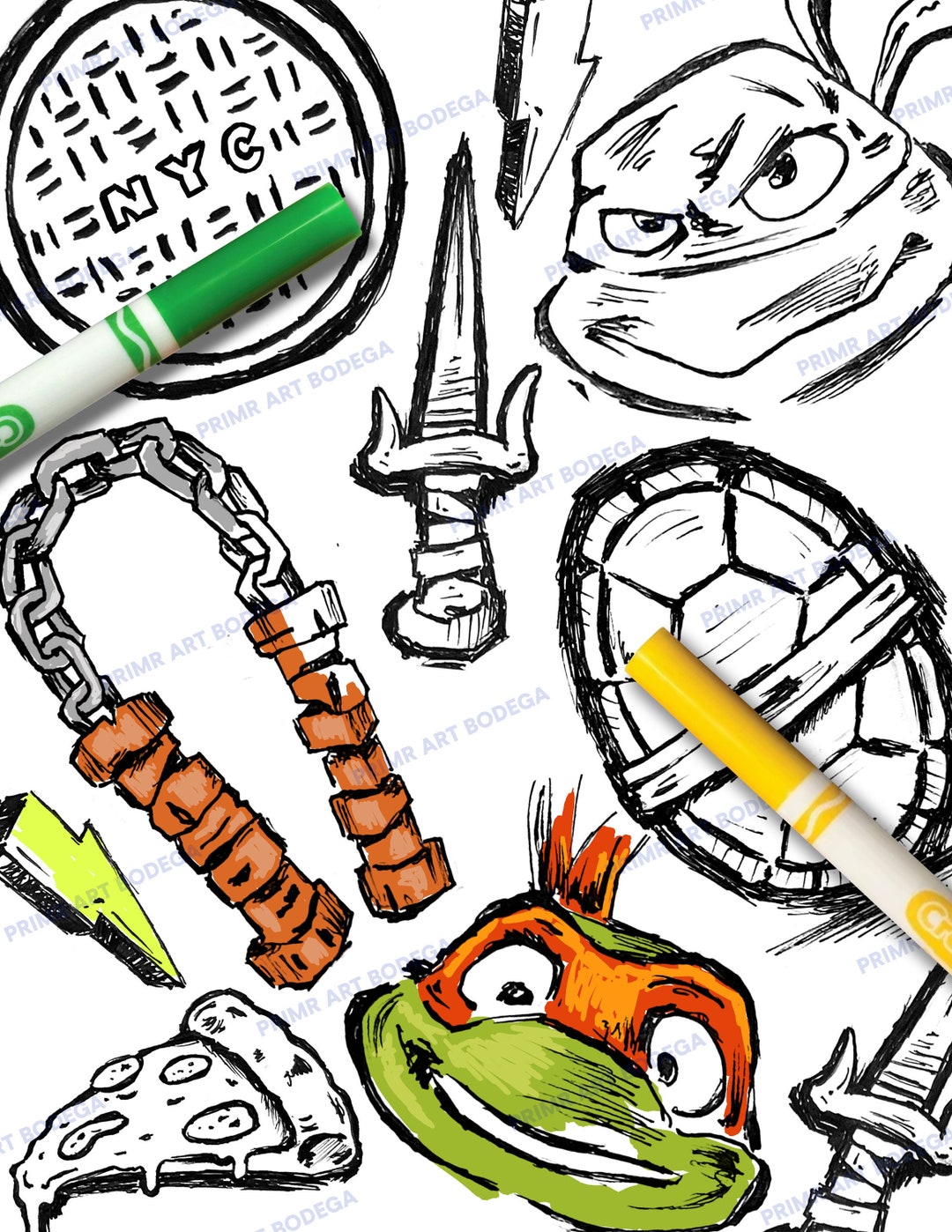 TMNT Ninja Turtles Mutant Mayhem Style Coloring Page - Etsy Australia