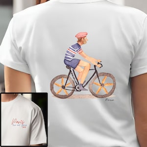 Paris Cycling Tshirt, Paris shirt, 2024, Baguette wheels, Tour, Paris Cycling, Cycling Team, bicycle, Gifts for Sports Fan Cyclists, France