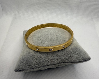 Gold Bangle Cz North Star | Boho 18k Gold Plated Minimal