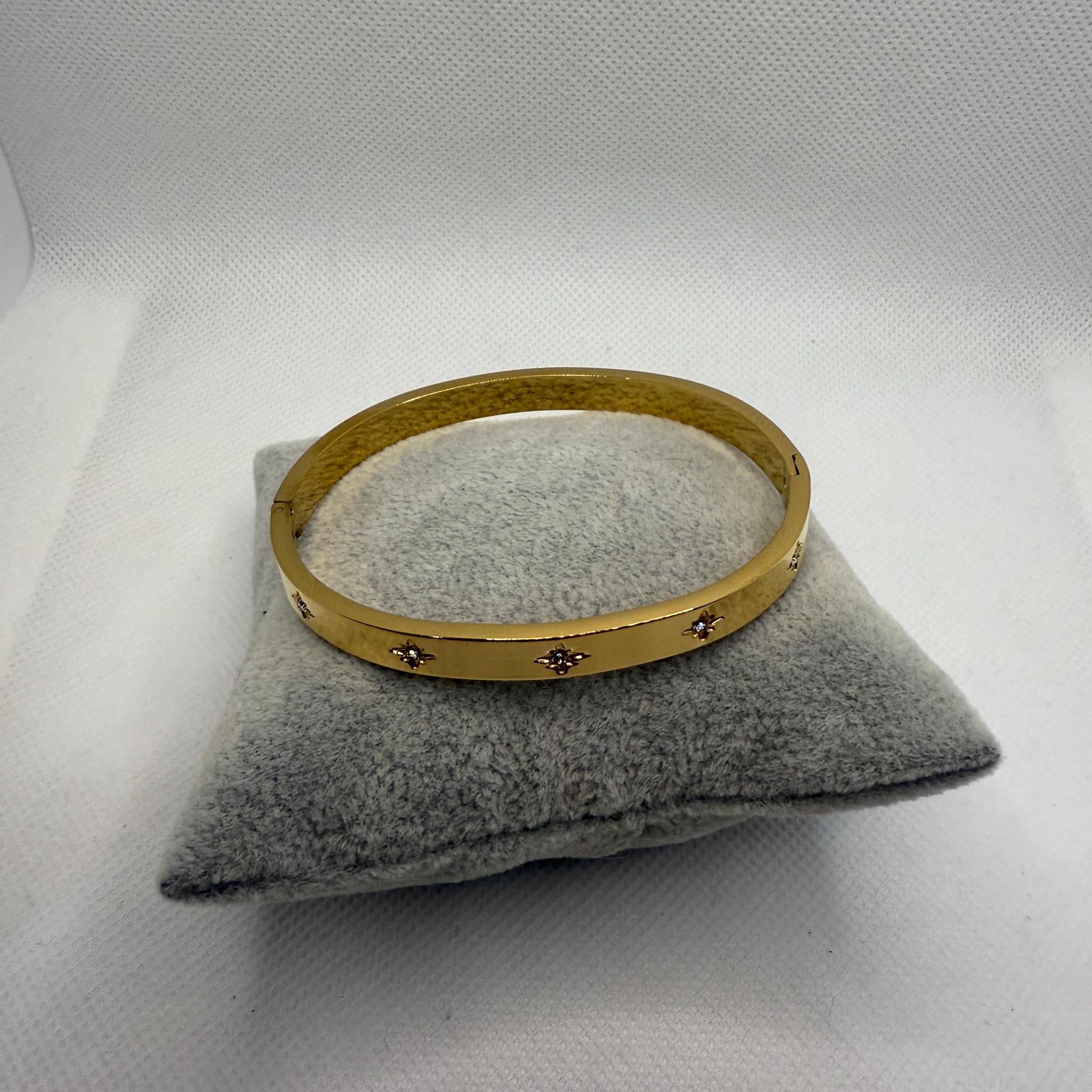 完璧すぎるが故三度も Star North Cz Bangle Gold | Minimal Plated Gold 18k Boho その他