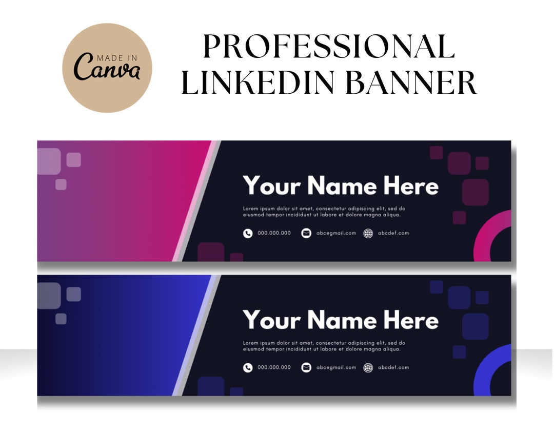 4 Linkedin Banners Canva, Linkedin Branding, Linkedin Banner Template ...
