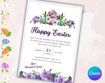 Easter Invitation - Editable in Canva