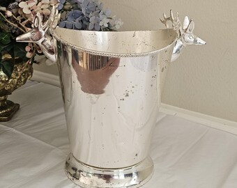 Vintage Silver Plate Stag Head Wine/Champagne Bucket