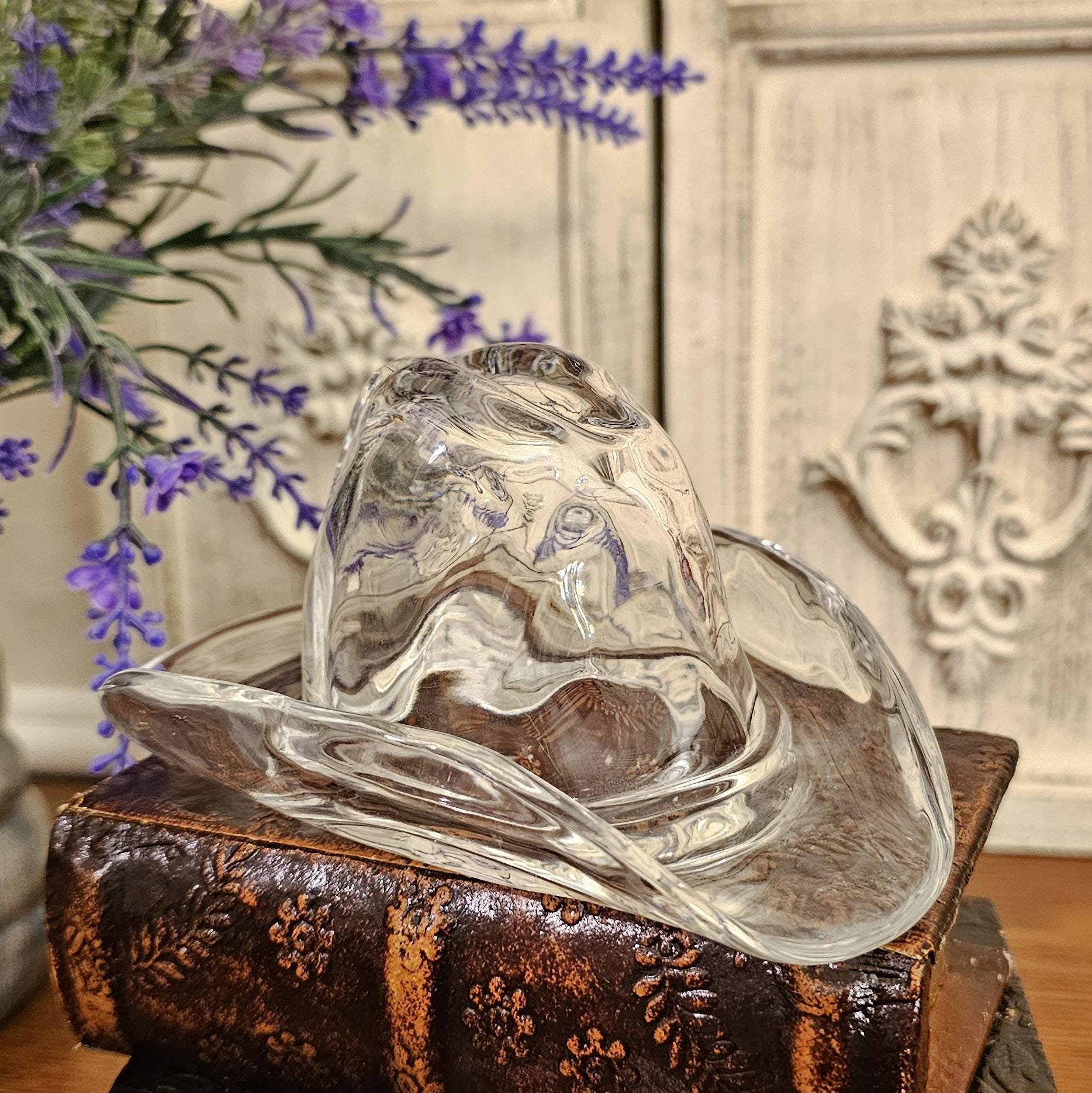 Ralph Lauren ガラス カウボーイハット paper weight Ralph Lauren Crystal Cowboy Hat Paperweight | Signed | Western