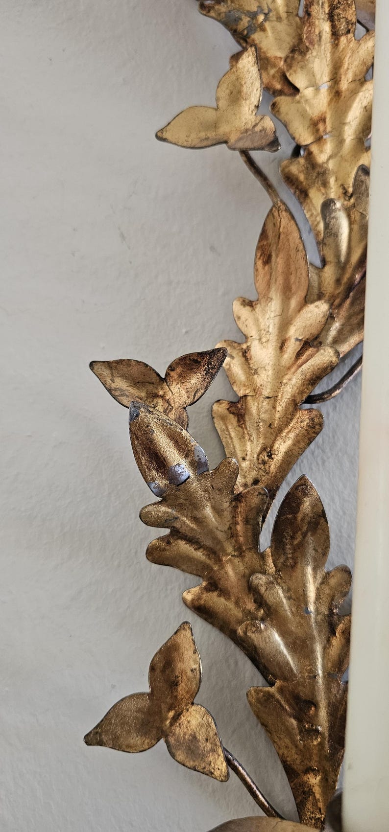 Vintage Gold Leaf Wall Candle Sconces (Set of 2) image 10