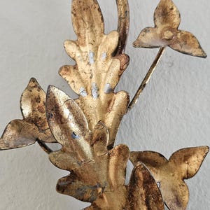 Vintage Gold Leaf Wall Candle Sconces (Set of 2) image 9
