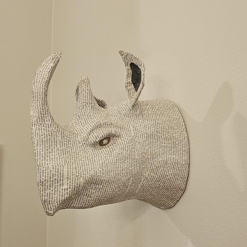 Decorative Paper Mache Rhino Head Wall Mount – 16.5"x15" - Etsy