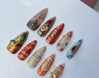 Custom handmade press on nails