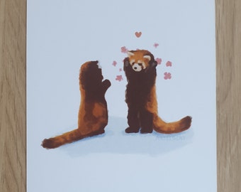 Red Panda Hugs Appreciation Card