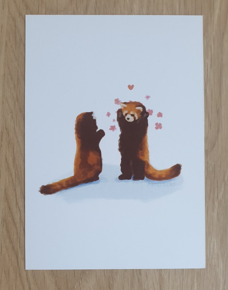 Red Panda Hugs Appreciation Card zdjęcie 1