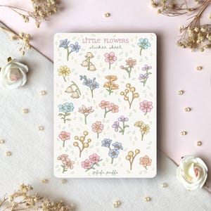 Sticker Bogen Kleine Blumen | Planner Sticker, Blumen, Bullet Journal Aufkleber, Floral, Scrapbook Sticker, handgemachtes Geschenk