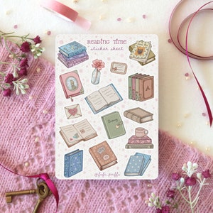 Foglio di adesivi Tempo di lettura / adesivi per planner, adesivi per bullet journal, inverno, lettura, adesivi per scrapbooking, regalo fatto a mano