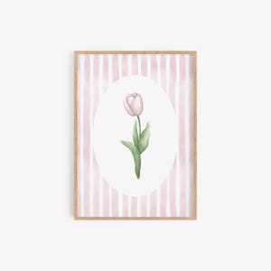 Flower Nursery Decor Nursery Prints, Girl Nursery Decor, Printable Tulip Wall Art, Girls Room Decor, Pink Theme Digital Download TULIP01