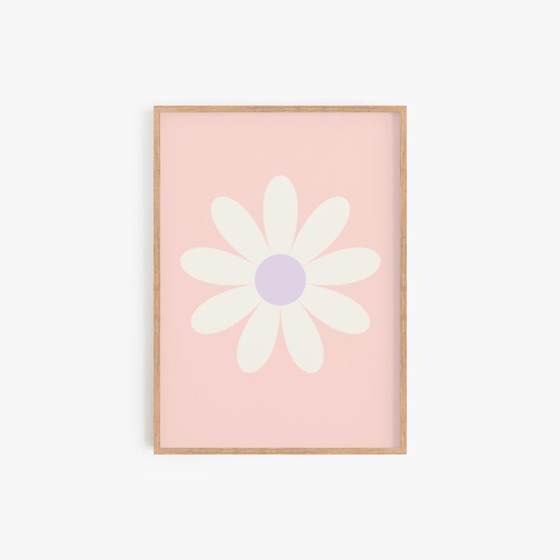 Pink Flower Nursery Wall Art | Pastel Floral Prints for Baby Girl Room ...