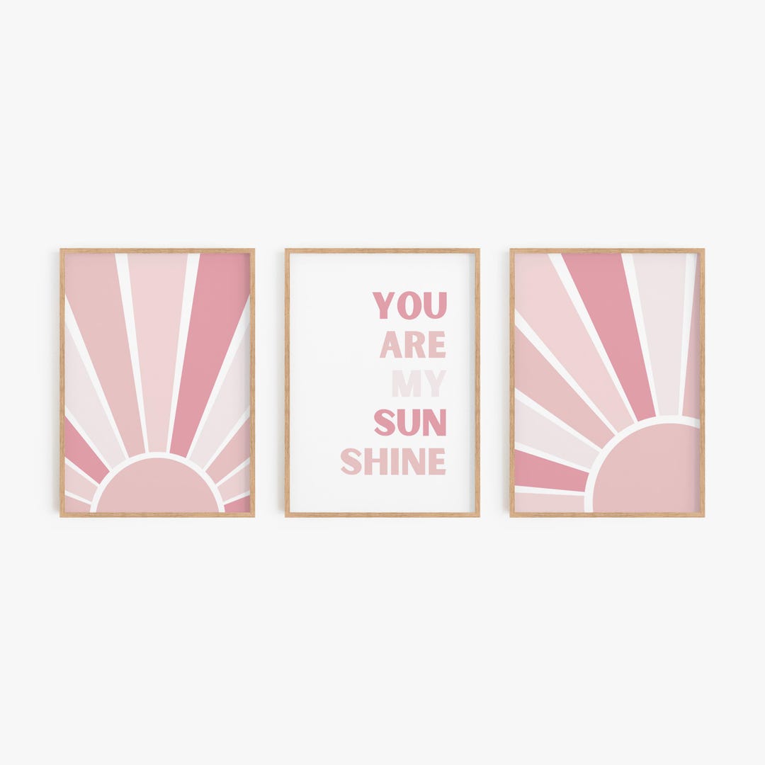Pink Sunshine Nursery Print, Kids Room Decor (digital Download) - Etsy