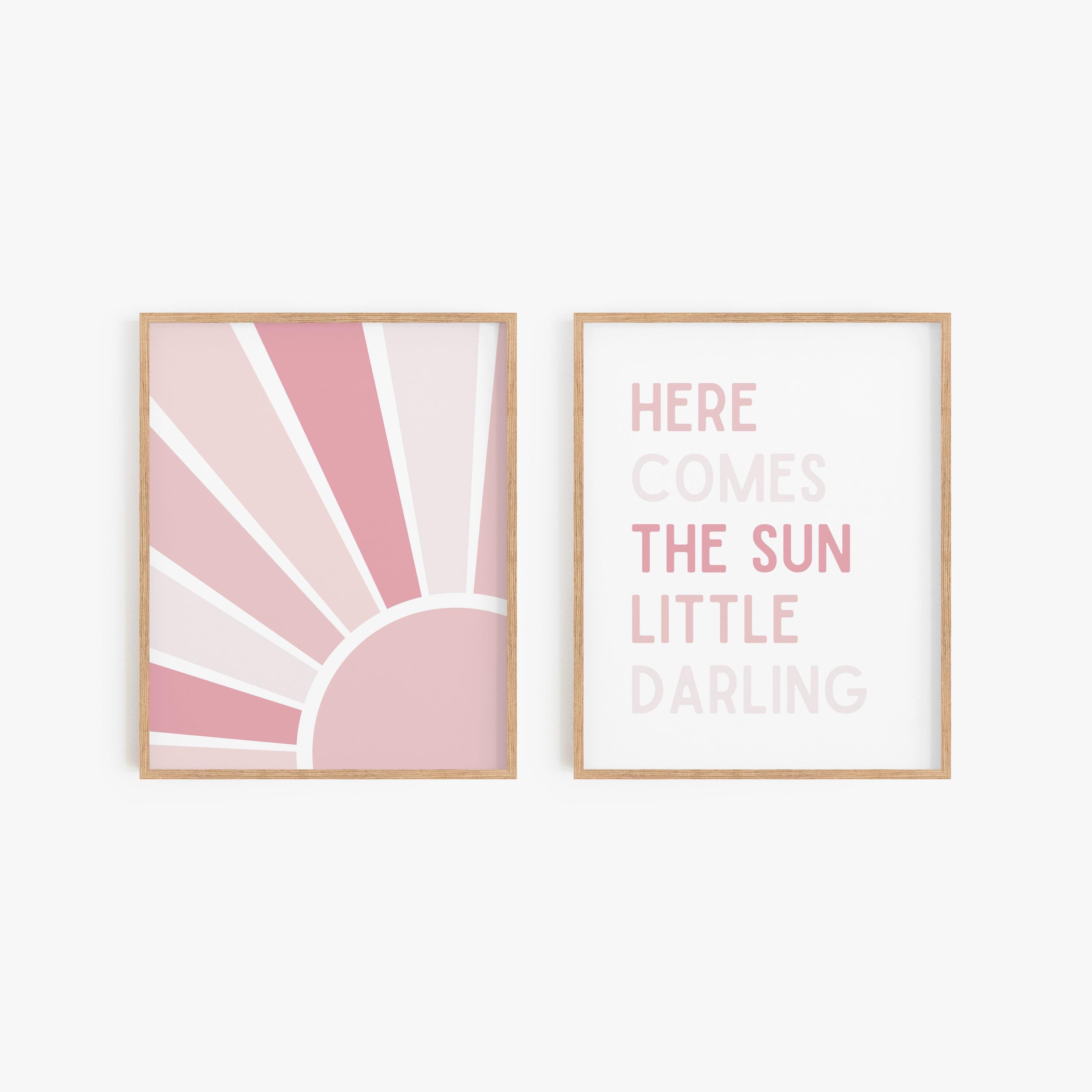 Pink Sunshine Nursery Print: "here Comes the Sun" (digital Download) - Etsy