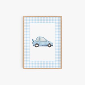 Blue Cars Decor Digital Prints, Boys Nursery Decor, Printable Car Wall Art, Boys Room Decor, Blue Theme Nursery, Digital Download CARS01