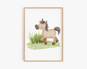 Farm Animal Nursery Prints, Playful Kids Room Decor (Digital Download)