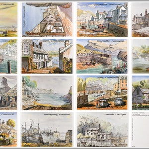 15 Postkarten Cornwall Vintage Postkarten Lot Nostalgisches Sammlerstück Original Kollektion Retro Bunt Ephemera