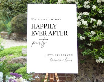 Happily Ever After Party Sign | Reception Welcome Sign | Digital Wedding Sign | Instant Download | Happily Ever After Party Vertical