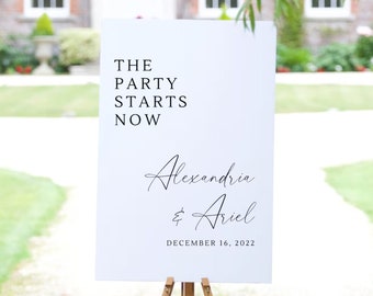 The Party Starts Now Sign | Reception Welcome Sign | Wedding Welcome Sign | Wedding Sign | Digital Wedding Sign | Instant Download