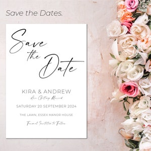 Minimalistische Save The Dates Karten, elegant & stilvoll