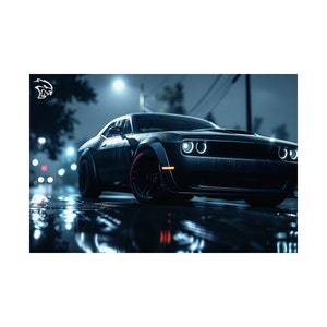 Gray Dodge SRT Challenger Hellcat Poster