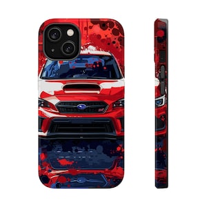 Subaru WRX STI Red Paint Splash Magsafe Tough iPhone Case