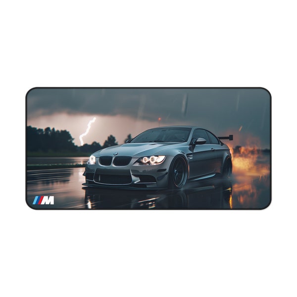 E92 BMW M3 Lightning Flames Deskmat