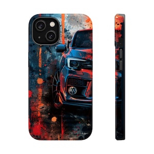 Subaru WRX STI Abstract Front Magsafe Tough iPhone Case